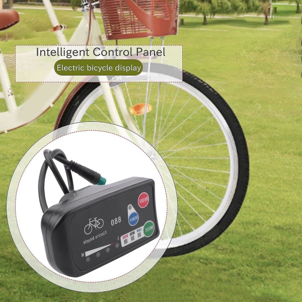 Elektrisk sykkelskjerm 36v 48v Ebike Ligent kontrollpanel LCD-skjerm Led880 vanntett kontroll（svart）