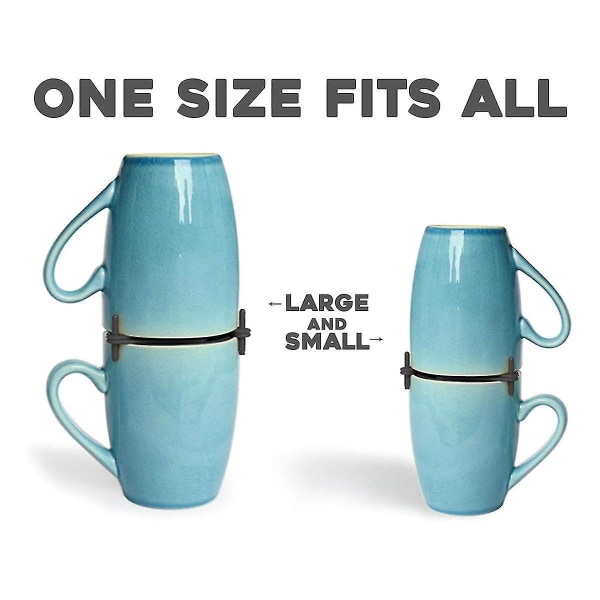 6PCS Kaffe Kopp Arrangeringsenhet Oppbevaring Stapler Kjøkkenskap Stable Hylle for Kopper Gadget Farge Utvidbar Hylle