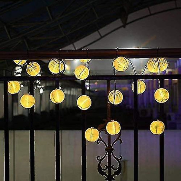 Solcellslingor för utomhusbruk, 30 LED-lampor för juldekoration, solcellslyktor, vattentäta IP65 - varmvitt