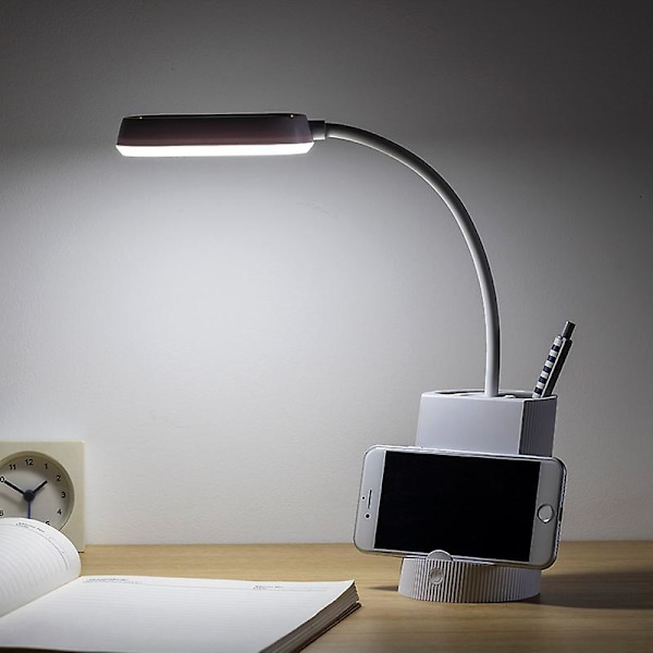Blå Barnrumslampa, Dimbar Touch LED-Skrivbordslampa med 3 Ljusstyrkenivåer, Laddningsbar Djurlampa Trådlös, Pennhållare och Stativ