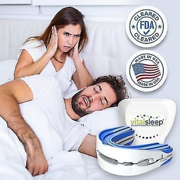 VitalSleep Anti-Snoring Munstycke - Anpassningsbart med tandavtryck, justerbar käkpositionering - FDA Cleared Snore Solution (Herstorlek)