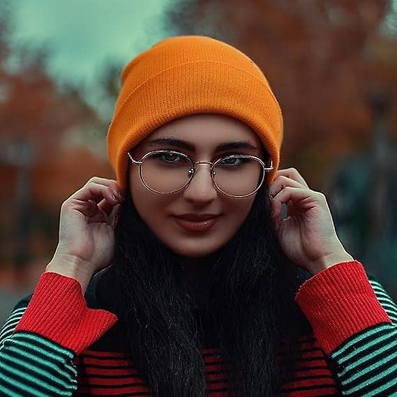 2-pack Unisex Beanie-mössor för Män och Kvinnor Stickade Vintermössor Gula