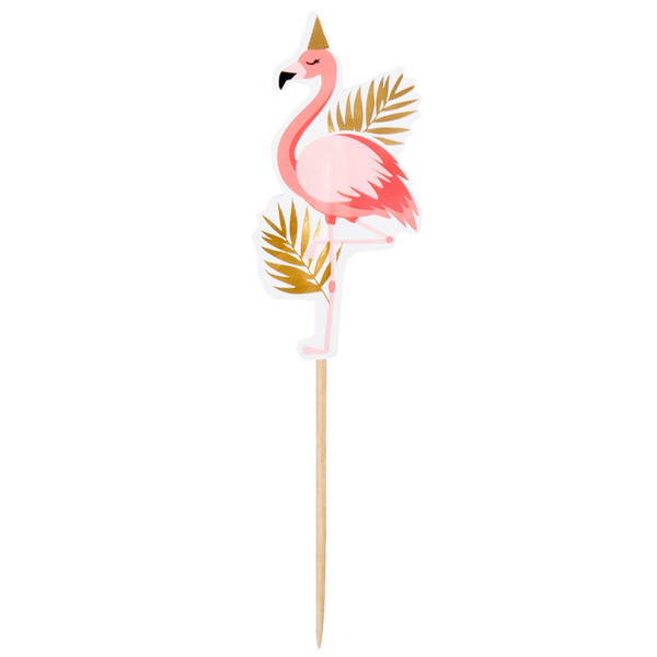 12 Flamingo Tropic Trätopp 13 cm