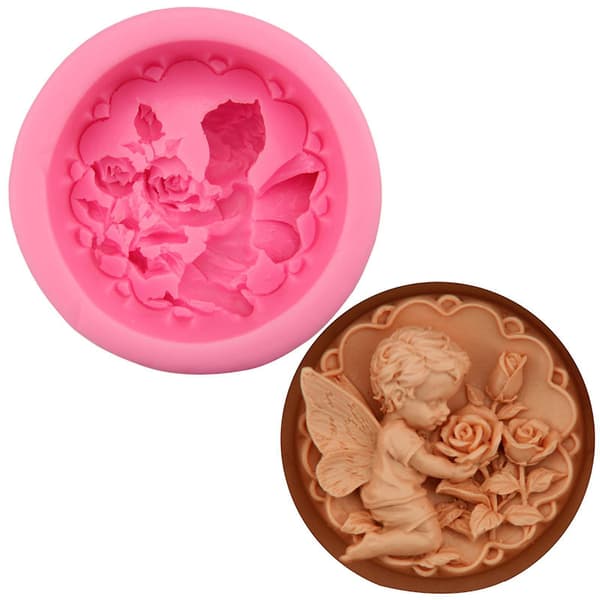 Vacker design silikonform ros vinkelform älva bakform fondant kaka -ZHENV
