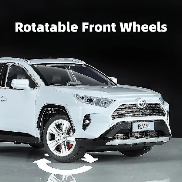 1:24 Toyota RAV4 Legetøjsfigur med Lys & Lydfunktioner og Tilbagefunktion
