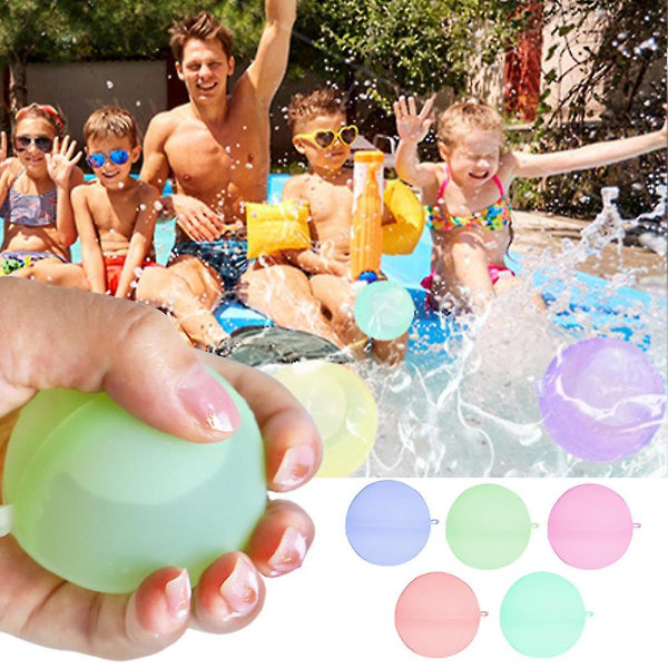 5 stk/sæt Genanvendelige vandballoner, sommer udendørs vandlegetøj, selvforseglende vandbombe Party pool legetøj gaver