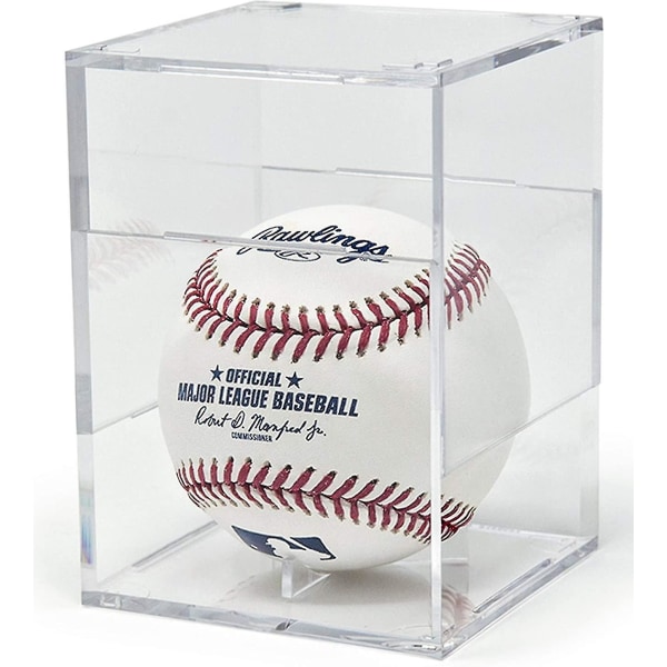 Baseball- case, UV-suojattu akryylikuutio Baseball-pidike Neliönmuotoinen kirkas laatikko Muistoesineet Näytön säilytys Urheilu Virallinen baseball-nimikirjoitus