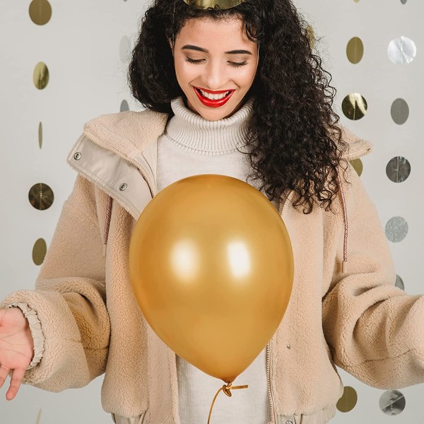 Glänsande metallballong ,50 ballonger guld