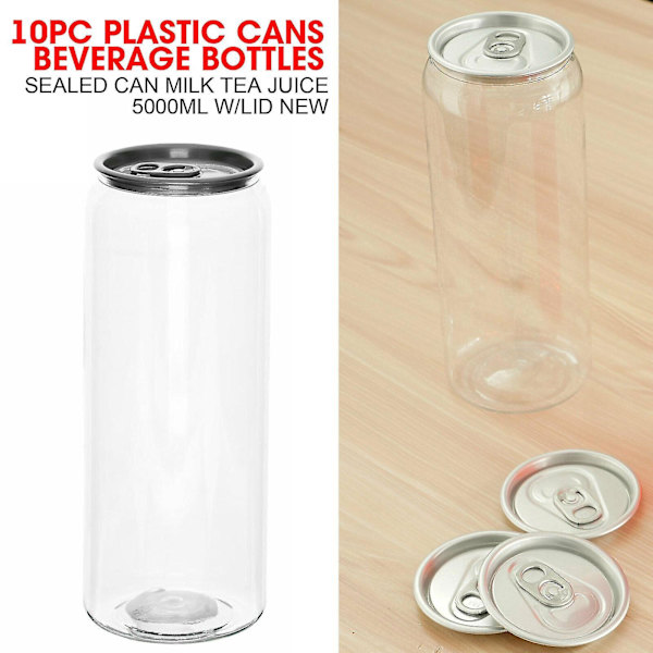 10 stk plastbokser drikkeflasker forseglet boks melkete juice 500 ml krukke med lokk