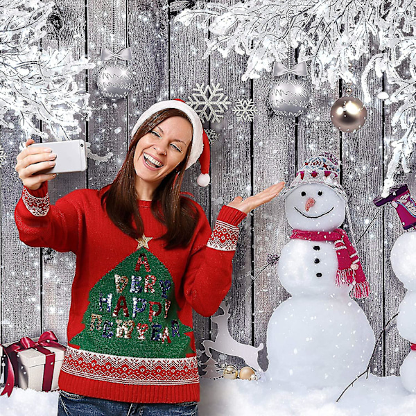 Julfotobakgrund, Tyg Fotobakgrund med Trästruktur, Vinter Snögubbe Fotobakgrund, Glad Jul Fotobakgrund, Tillbehör