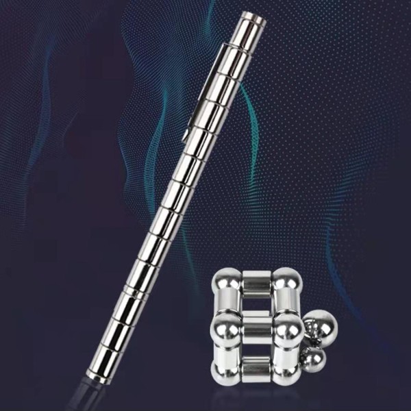 Magnetisk penna, dekompression magnetisk multifunktionell deformerbar magnetskrivpennaDekompression magnetisk metallkulspetspenna（silver）