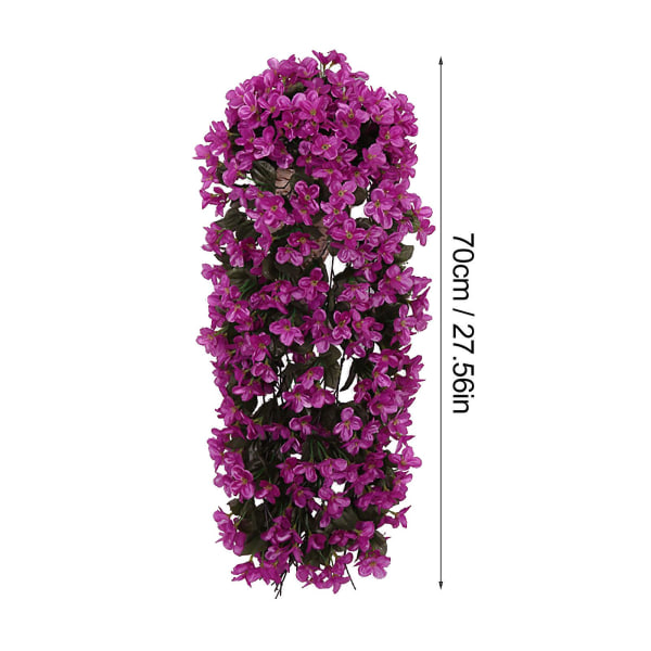 Hängande vägg konstgjorda falska sidenvioletta orkidéblommor Rottingväxtkorg（Fuchsia）