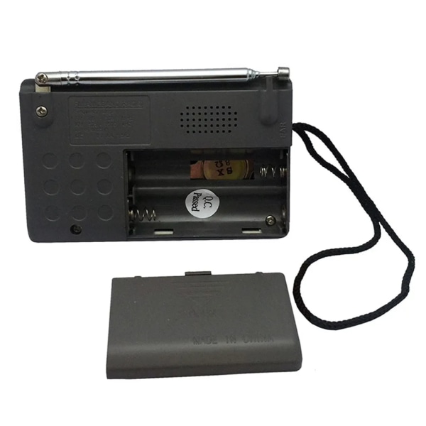 INDIN BC-R119 AM/FM Dual Band Mini Radiomottagare Bärbar spelare Inbyggd högtalare med standard 3,5 mm hörlursuttag, silvergrå