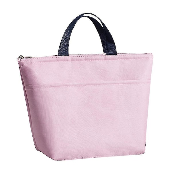 Lunch Bag Food Packaging Picnic Tote Bag Oxford Cloth Insulation（Pink）