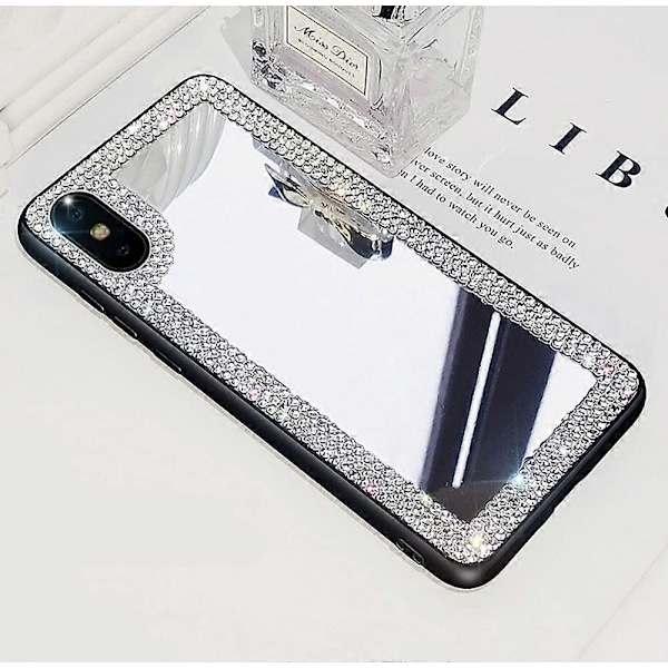 iPhone 11 Skal 3D Glitter Sparkle Bling Spegel Lyxig Glansig Kristall Rhinestone Diamant Bumper Transparent Skyddande Skal Cover för Kvinnor för iPhon
