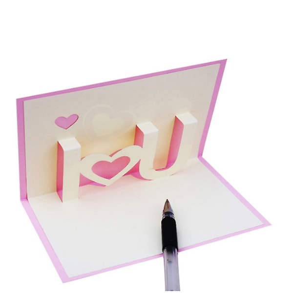 Paperi I Love You 3d Pop Up -kortille Käsintehdyt onnittelukortit Ystävänpäivä Weddille
