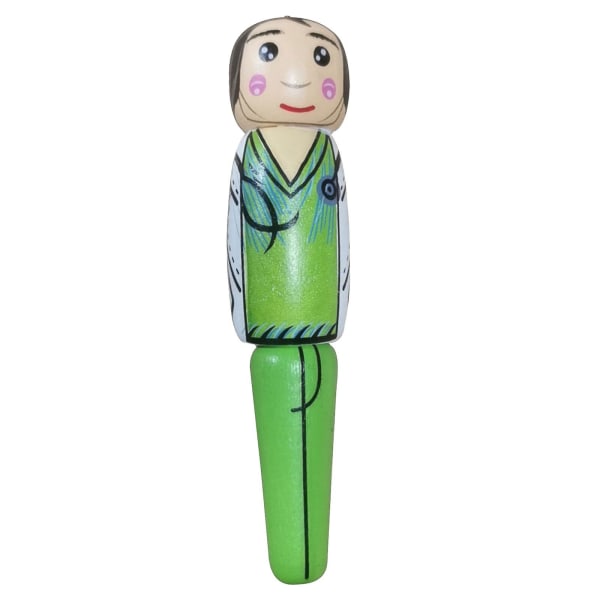 Unik trädocka kulspetspojkar Tingting Stand-Up Penna, rolig Doctor Pen Present