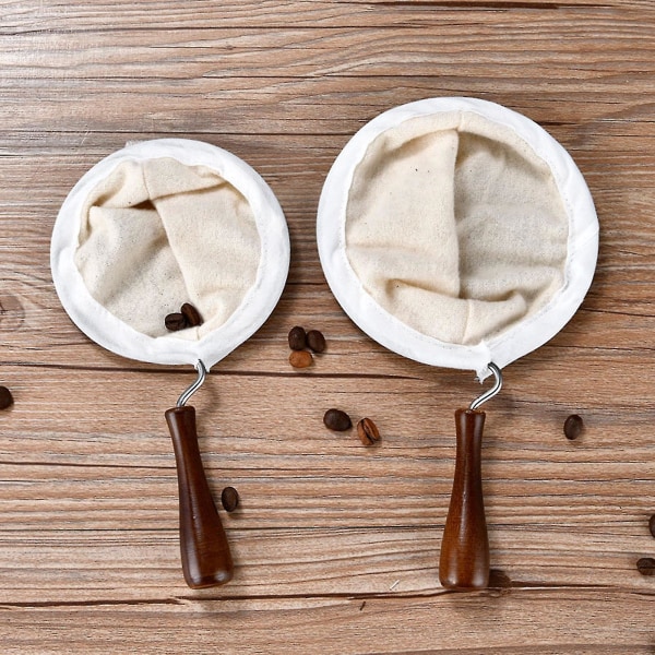 Naievear-kahvisuodatin lämpöeristys pehmeäkahvainen puinen kangas käsintehty uudelleenkäytettävä teesuodatin kotiin (S)