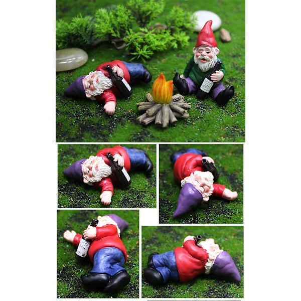 4 st Resin Moss Mikrolandskapsdekoration Utomhus Fairy Miniatyrträdgård Dvärg Ornament Hantverk Blomkruka Tillbehör Elf