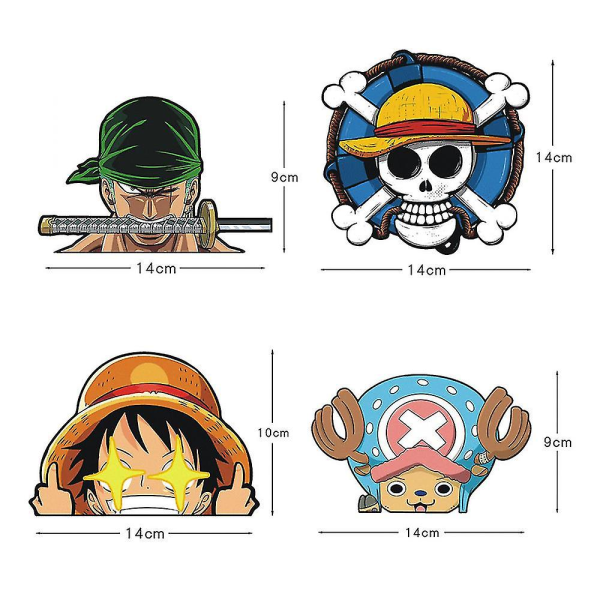 One Piece Monkey D. Luffy Roronoa Zoro Chopper kurkistava auton koristetarrat Kannettavan puskurin ikkunan Anime-autojen autokoristetarra (D)