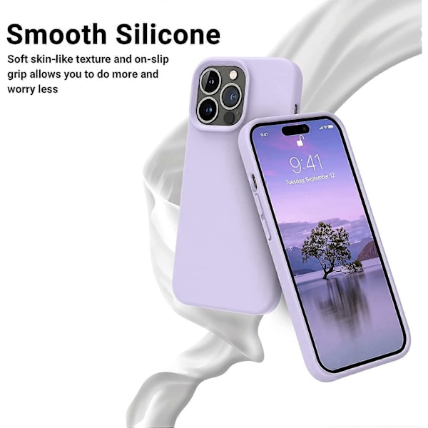 Designad för iPhone 14 Pro Skal, Silikon Stötsäker Smalt Tunnt Telefonskal för iPhone 14 Pro 6.1 tum (Cloud Mauve)