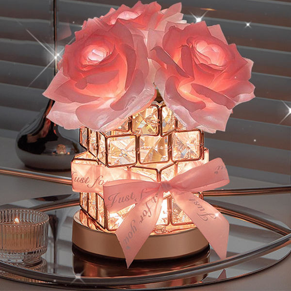 LED-blomnattlampa, dekorativ bordslampa, omgivande ljus, semesterdekorationsljus, USB-plugin-modell, lämplig för sovrum, vardagsrum, etc., bra present!