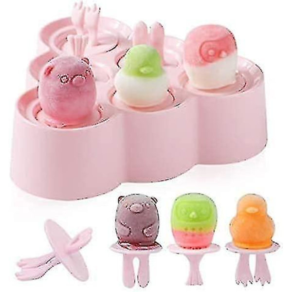 Silikon Popsicleformar, Mini Djur Popsicleformar För Barn, Triangel Cartoon Formar DIY Popsicle Hemgjord
