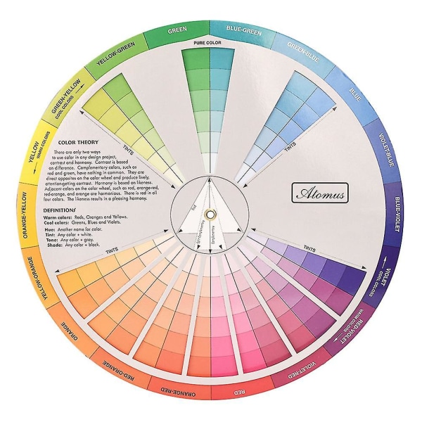 Pocket Tools Color Spectrum Wheel Color Wheel Kläder Artist Color Wheel Color Board Chart（23cm）