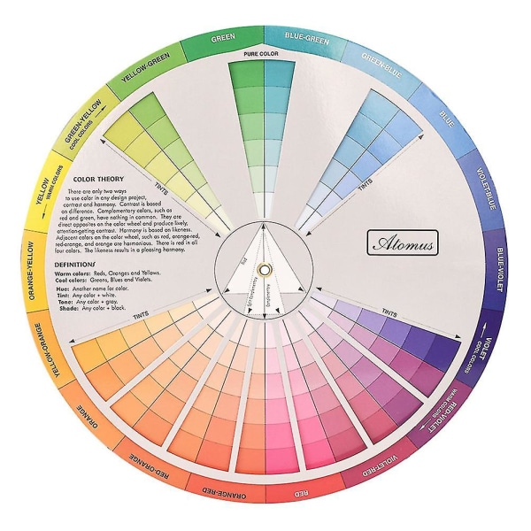 Taskutyökalut Värispektripyörän väripyörän vaatteet Taiteilijan väripyörän väritaulutaulukko（23 cm）