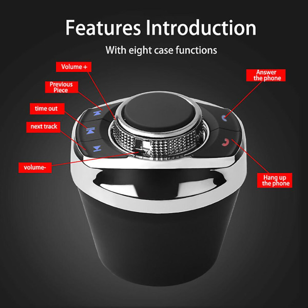 Universal bil trådløs rattkontrollknapp med LED-lys 8-tasts funksjoner for bil Android navigasjonsspiller