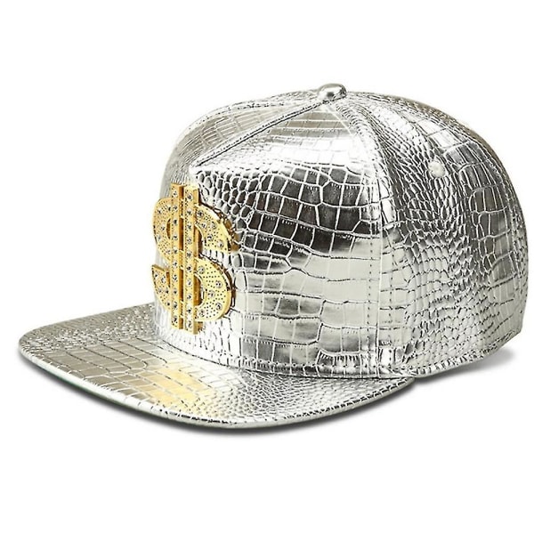 Stilig Dramatisk Hip Hop Rock Snapback-hatt Flatbremmet baseballcap Justerbar Outdoor Trucker Hat For Menn Kvinner Unisex（Sølv）