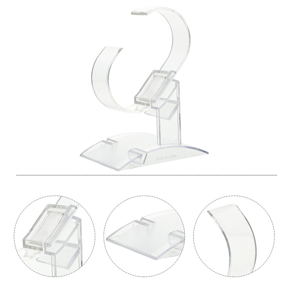 6 st Klar Smyckestativ Armband Display Stativ Akryl Urhållare Smyckestativ Armband Cuff Display Stativ Bangle Cuff Hållare