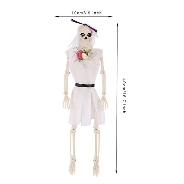 Halloween Brud Bröllop Rekvisita Fest Dekoration Mänsklig Skalle Skelett Anatomisk