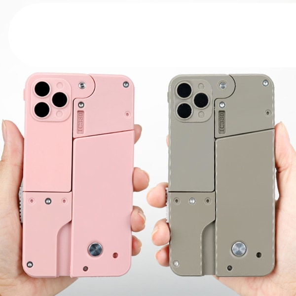 Hauska malli phone case lahjaksi taitettava valkoinen muovi harmaa vaaleanpunainen（6）