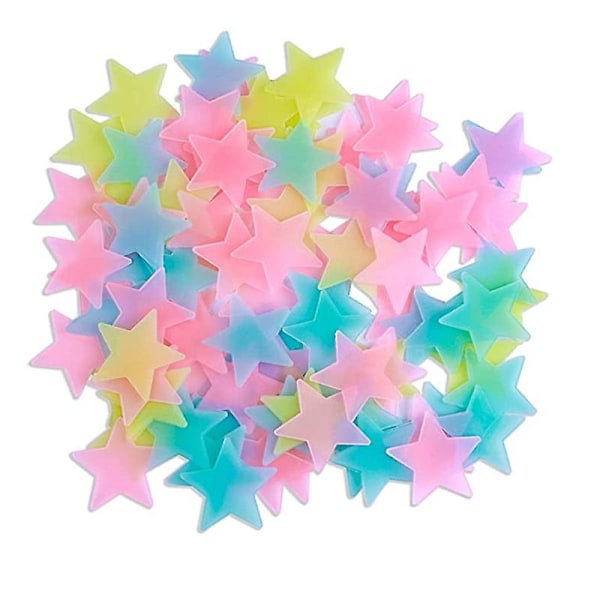 400 st Luminous Paste Fluorescerande Stjärna Väggdekaler Plast Självhäftande Barnrum Dekorativ Dekal 4 Färger 3cm