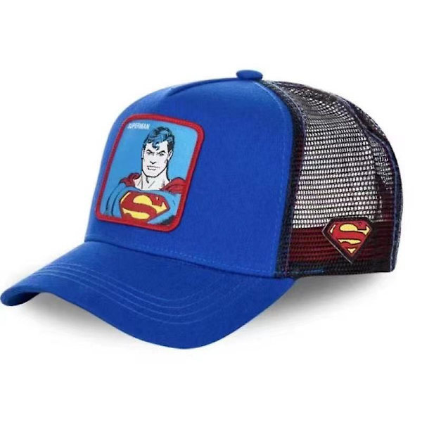 Cartoon Superman Baseball Cap Spiderman Hulk Sommar Sol Visor Nät Cap Duckbill Cap Superman Blå