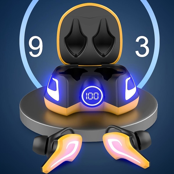 Pelin Bluetooth kuulokkeet Ei viivettä Esports Värikäs digitaalinen näyttö Binaural Inear kuulokkeet (keltainen)