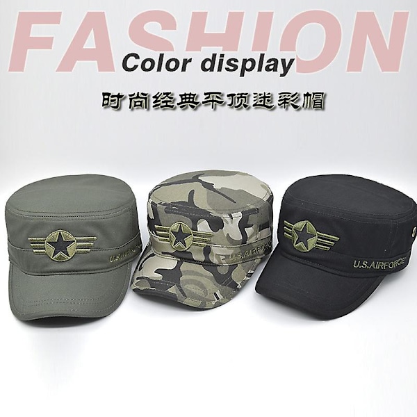 Camouflage Taktisk Flade Hat Mænd Og Kvinder Baseball Cap Special Forces Hat Camouflage Femtakket Stjerne Broderi Sol Hat