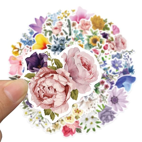 50 høstblomsterklistremerker