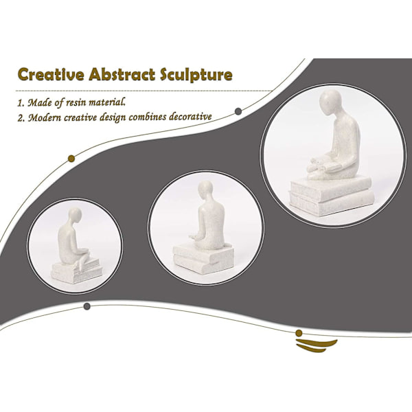 Hemdekoration Abstrakt Skulptur Staty, Abstrakt Figur Staty Handgjord Harts Skulptur Modern Hem