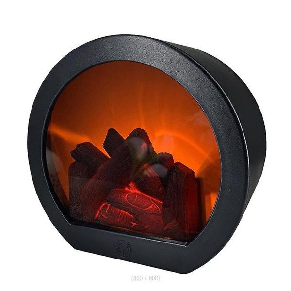 Flame Öppen spis Vindlampa Smart Touch Switch Simulerad träkol Ornament Home Craft Wind Lamp