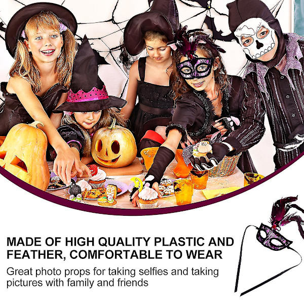 1 Set 2 st Halloween-festdekoration Kreativa halv ansikts spetsmasker