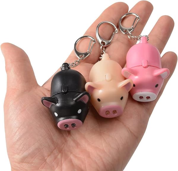 Oink Piggy Light & Sound Nyckelringar - 3-pack