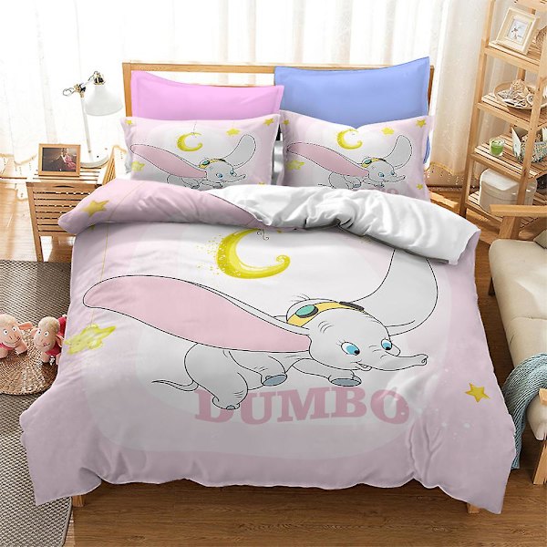 3D Digitaltryck Dumbo Barn Hemtextil Sängkläder Tredelad Set XFX1 180*200cm -ZHENV（180*200cm）