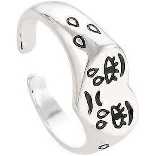 Kvinnors Koreanska Tillbehör, Hjärtformad Kreativ Gråtande Ansikte Mode Ring (Ansikte, Silver)