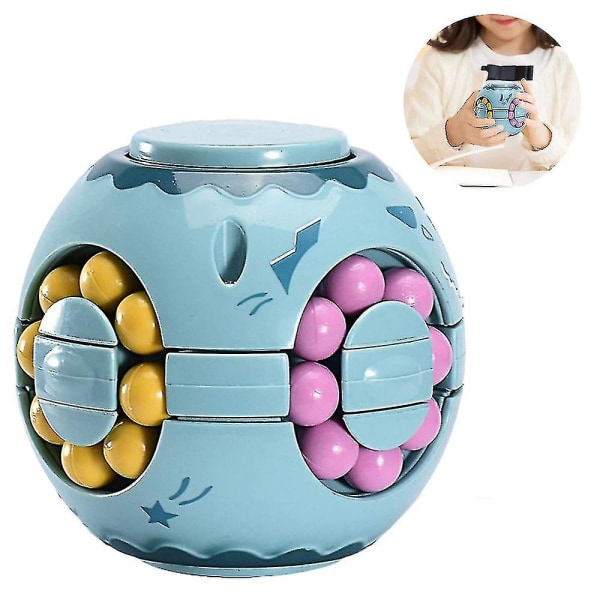 2 i 1 roterende spinner Magic Bean Infinity Cube Stressball Voksne Barn Unisex-barn Pedagogisk puslespill kubeleker (stil 3)