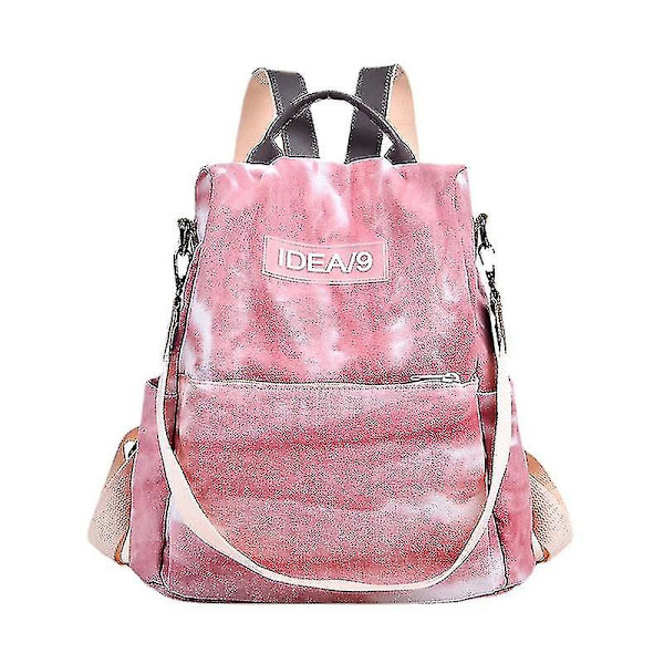 Special-interest Design Tie-dyed Canvas Rygsæk Lille Frisk Casual Rygsæk Til Kvinder（Mørkeblå）