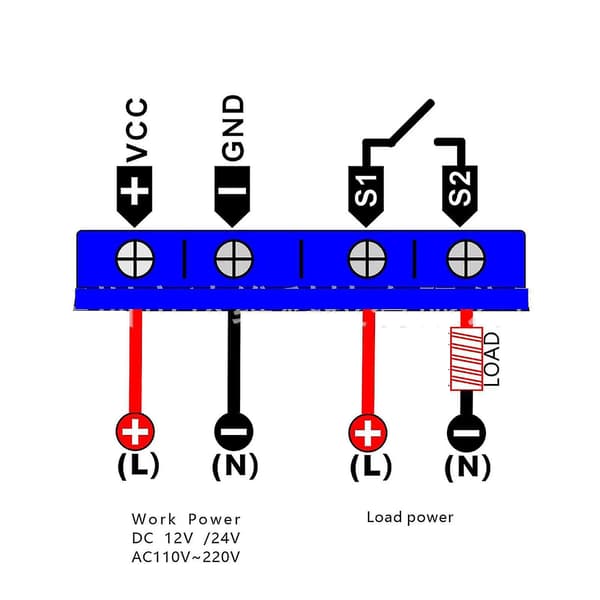 110v-220v LED Digital Timer Fördröjningsrelä Justerbar Timer Kontrollbrytare