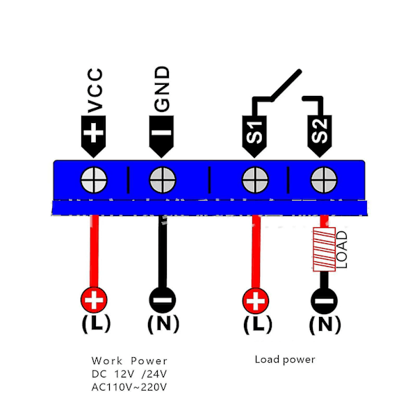 12v/24v/220v LED Digital Timer Forsinkelsesrelæ Justerbar Timer Kontrol Afbryder