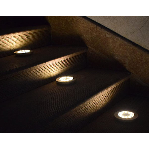 Nedgravde lys 10LED rustfritt stål solcelle underjordisk lys, utendørs plenlys, hage hagelys, 10LED positivt hvitt lys, underjordisk lys